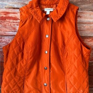 CJ Banks Vibrant Orange Quilted Vest